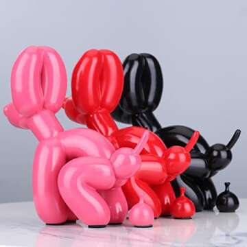 XIAOMAGG Squat Balloon Dog Sculpture Trendy Bedroom Living Room Home Decor Funky Animal Statues for Modern Office deskdecor Art Resin Decoration Collectible Figurines