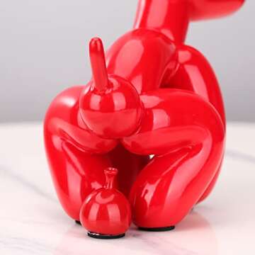 XIAOMAGG Squat Balloon Dog Sculpture Trendy Bedroom Living Room Home Decor Funky Animal Statues for Modern Office deskdecor Art Resin Decoration Collectible Figurines