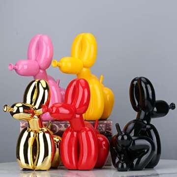 XIAOMAGG Squat Balloon Dog Sculpture Trendy Bedroom Living Room Home Decor Funky Animal Statues for Modern Office deskdecor Art Resin Decoration Collectible Figurines