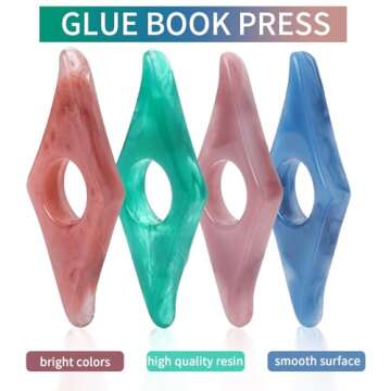 4 Pcs Thumb Book Page Holder Resin Thumb Book Holder Book Page Holders for Reading Book Opener Holder Thumb Ring Book Accessories for Book Lovers Readers Student Teacher Gifts(4 Colors）