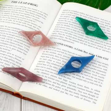 4 Pcs Thumb Book Page Holder Resin Thumb Book Holder Book Page Holders for Reading Book Opener Holder Thumb Ring Book Accessories for Book Lovers Readers Student Teacher Gifts(4 Colors）