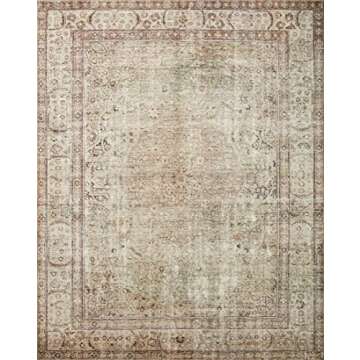 Loloi II Margot Collection MAT-01 Antique/Sage 18" x 18", .38" Thick, Sample Rug, feat.CloudPile, Soft, Durable, Printed, Medallion, Low Pile, Non-Shedding, Easy Clean, Living Room Rug