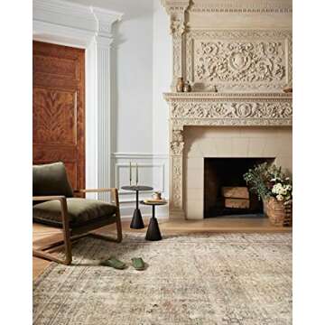 Loloi II Margot Collection MAT-01 Antique/Sage 18" x 18", .38" Thick, Sample Rug, feat.CloudPile, Soft, Durable, Printed, Medallion, Low Pile, Non-Shedding, Easy Clean, Living Room Rug