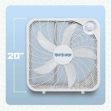 Hurricane Floor Box Fan, 3 Speed Powerful and Quiet Room Cooling, Classic, 20"