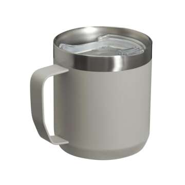 Stanley Stay Hot Camp Mug - Durable 18/8 Stainless Steel Insulated Mug - Splash-Free Tritan™ Drink-Thru Lid - 12 OZ - Ash 2.0