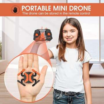 Drone with Camera Drones for Kids Beginners, RC Quadcopter with App FPV Video, Voice Control, Altitude Hold, Headless Mode, Trajectory Flight, Foldable Kids Drone Boys Gifts Girls Toys-Light Orange