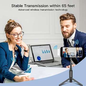 Leettus Lavalier Wireless Microphone 2pcs for iPhone, iPad - Perfect for Video, Streaming, Interviews, Vlogging!