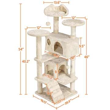 Yaheetech 54in Cat Tree Tower for Kittens and Cats