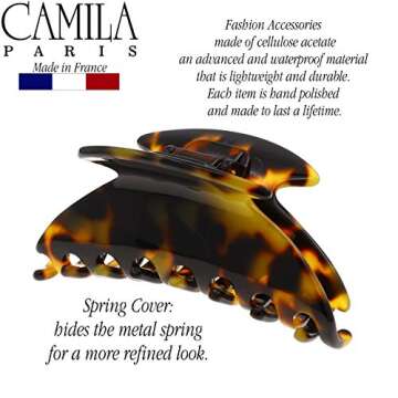 Camila Paris CP2470 French Hair Clip for Women, Small Handmade, Tokyo, Girls Hair Claw Clips Jaw Fashion Durable Styling Hair Accessories for Women, Strong Hold No Slip Grip. Made in France