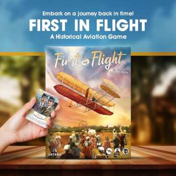 First In Flight: MENSA Award Winning Board Game About Historical Aviation - Strategy Board Game for Teens, Adults and Heavy Gamers - A Flight-Themed Adventure Card Game for Airplane Enthusiasts