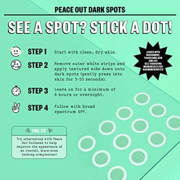 Peace Out Skincare Dark Spots. Dissolving Microstructure Dots to Reduce the Appearance of Dark Spots & Hyperpigmentation, Niacinamide Helps Reveal Clear, Even Skin (12 dots)