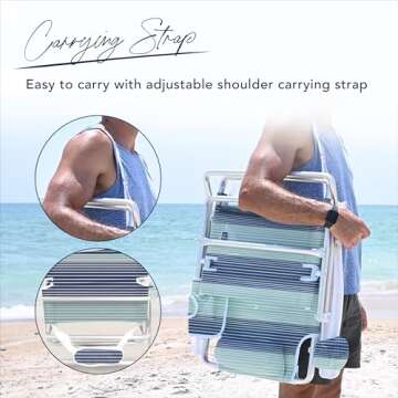 Caribbean Joe 5-Position Folding Beach Chair