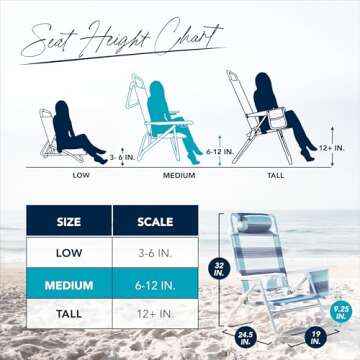 Caribbean Joe 5-Position Folding Beach Chair