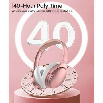 Rose Gold Active Noise Cancelling Headphones