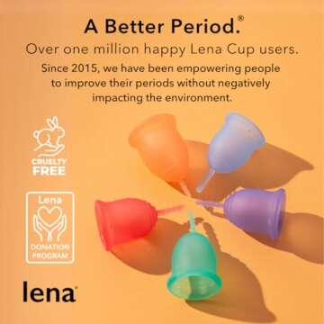 Lena Menstrual Cups, Reusable Period Cup, Tampons,Period Underwear and Menstrual Pads Alternative, Feminine Care, FSA Eligible, Silicone Menstrual Cup, Made in USA, Regular & Heavy Flow, Small, Pink