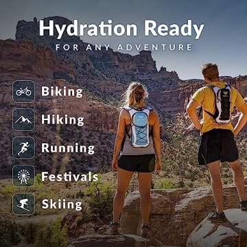 Water Buffalo Hydration Backpack - Lightweight Hydration Pack with 2L Water Bladder - Water Backpack for Hiking, Running, Biking, and Raves - Road Runner 12L Hydropack Backpack