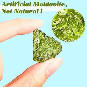 Artificial Moldavite Czech Meteorite Green Stone Irregular Shape Rough Crystal Energy Moldavite Pendants Irregular Shape Moldavite Multi-Functional Stone for DIY Jewelry Making, About 3 g