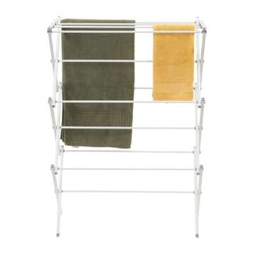 Household Essentials White 5119-1 Indoor Metal Clothes Drying Rack for Laundry