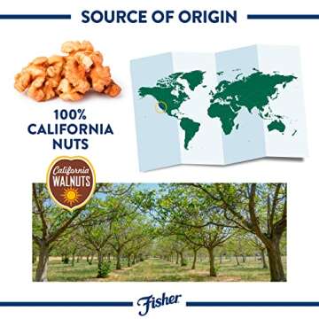 Fisher Chef's Naturals Chopped Walnuts, 6 Ounces, California Grown Walnuts, Unsalted, Naturally Gluten Free, No Preservatives, Non-GMO