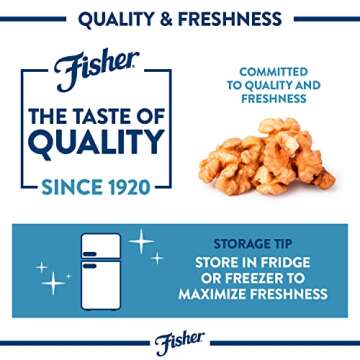 Fisher Chef's Naturals Chopped Walnuts, 6 Ounces, California Grown Walnuts, Unsalted, Naturally Gluten Free, No Preservatives, Non-GMO