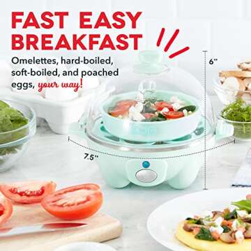 DASH Rapid Egg Cooker - Perfect 6 Egg Capacity Electric Cooker