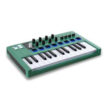 Arturia MiniLab 3 — Limited Edition Mint Green 25 Key USB MIDI Keyboard Controller With 8 Multi-Color Drum Pads, 8 Knobs and Music Production Software Included