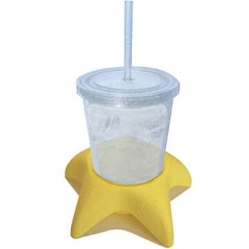 Island Genius Starfish Beach Cup Holders, 4Pack Beach Drink Holder Sand Beach Coasters, Beach Essentials for Family Adult Kids Women, Beach Accessories Must Haves for Beach Vacation, Beach Supplies