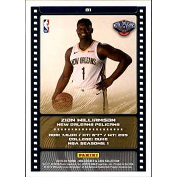 2019-20 Panini NBA Sticker Box Standard Size Insert #81 Zion Williamson New Orleans Pelicans RC Rookie NBA Basketball Standard Size Non-Sticker Tradin