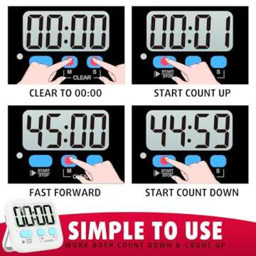 Digital Kitchen Timer for Kids & Adults - 2 Pack