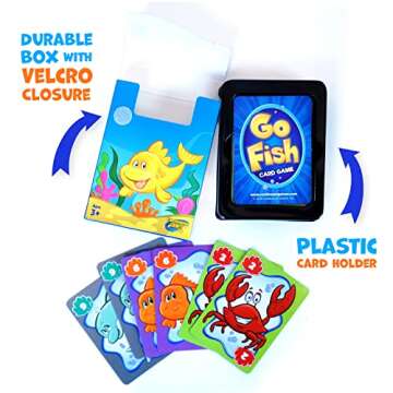 Continuum Games Go Fish Classic Card Game Fun for Children Age 3 and Up, Blue