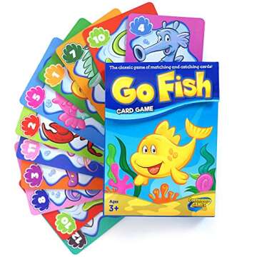 Continuum Games Go Fish Classic Card Game Fun for Children Age 3 and Up, Blue