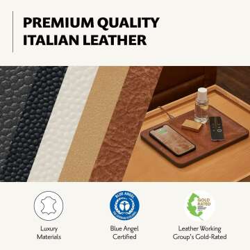 Luxury Italian Leather Charging Valet