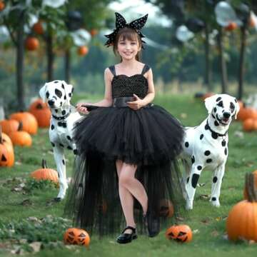 Girls Black Tutu Dress for Parties & Halloween