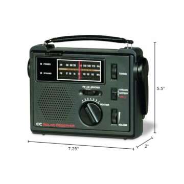 C Crane CC Solar Observer Wind Up Radio with AM FM Weather and built in LED Flashlight COBS