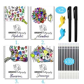 Groove Calligraphy Reusable Notebooks - Fun, Educational, and Innovative for Developing Letter Tracing and Writing Skills