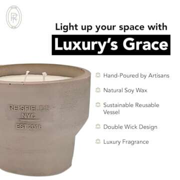 Luxury Handmade Cement Candle - 18 oz Soy Wax