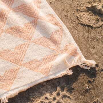 WP West Path 100% Cotton Towel - Organic Cotton Towel - Oversized Beach Towel - GOTS Certified Organic Beach Towel/Bath Towel - Fair Trade Tan Pool Towel for Adults - Thick Organic Towel