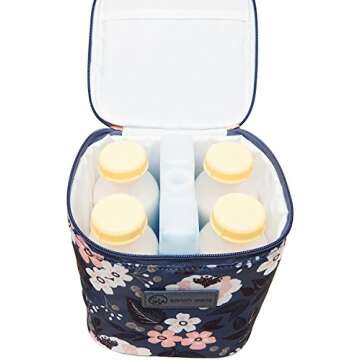 Sarah Wells Cold Gold Breastmilk Cooler Bag with Ice Pack (Le Floral)