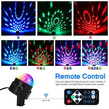 Party Lights, Dj Rave Lights Led Strobe Lights Sound Activated Stage Lights Projected Effect Dancing Lights Remote Control for Birthday Xmas Wedding Bar KTV Christmas-1 Pack