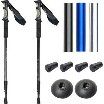 Adjustable Anti-Shock Hiking Poles - Lightweight & Collapsible for All Adventures