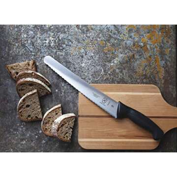 Mercer Culinary M23210 Millennia Black Handle, 10-Inch Wide Wavy Edge, Bread Knife