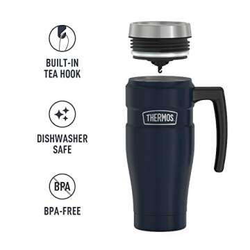 THERMOS Stainless King 16 oz Travel Mug - Midnight Blue