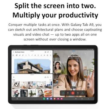 SAMSUNG Galaxy Tab A9 4G LTE (64GB, 4GB, Cellular) 8.7" Android Tablet, Octa-core (6nm), Dual Speakers (International Model Fully Unlocked for US & Global) X115 (Renewed)