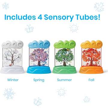 hand2mind Changing Seasons Sensory Tubes, Quiet Fidget Toys for Kids 3-5, Toddler Science Toys, Weather Toys, Calming Toys for Kids, Calm Down Corner Supplies, Preschool Classroom Must Haves