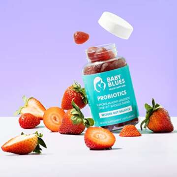 Baby Blues: Organic Probiotic Gummy Vitamins for Moms - Strawberry - 5 Billion CFU