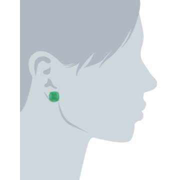 kate spade new york Small Square Beryl Green Stud Earrings