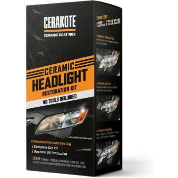 CERAKOTE® Ceramic Headlight Restoration Kit - Lasts for Lifetime, Easy 3-Step Process