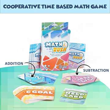 Math Rush: Addition & Subtraction (Volume 1) - A Cooperative Time-Based Math Flash Card Game for Kids 8-12, Puzzle Games and Fun Stuff for Middle School Math Class, Homeschool - STEM Toys & Games