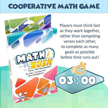 Math Rush: Addition & Subtraction (Volume 1) - A Cooperative Time-Based Math Flash Card Game for Kids 8-12, Puzzle Games and Fun Stuff for Middle School Math Class, Homeschool - STEM Toys & Games