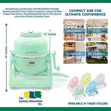 WonderWash Portable Manual Clothes Washer - Mint Green